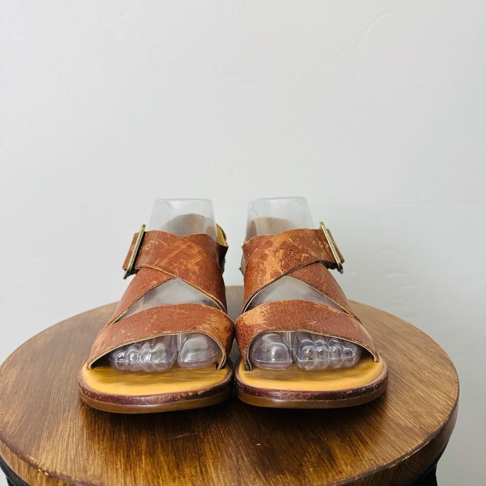Kork-ease Nara Tan Leather Strappy Flat Sandals Women’s Size 7 - Picture 2 of 11